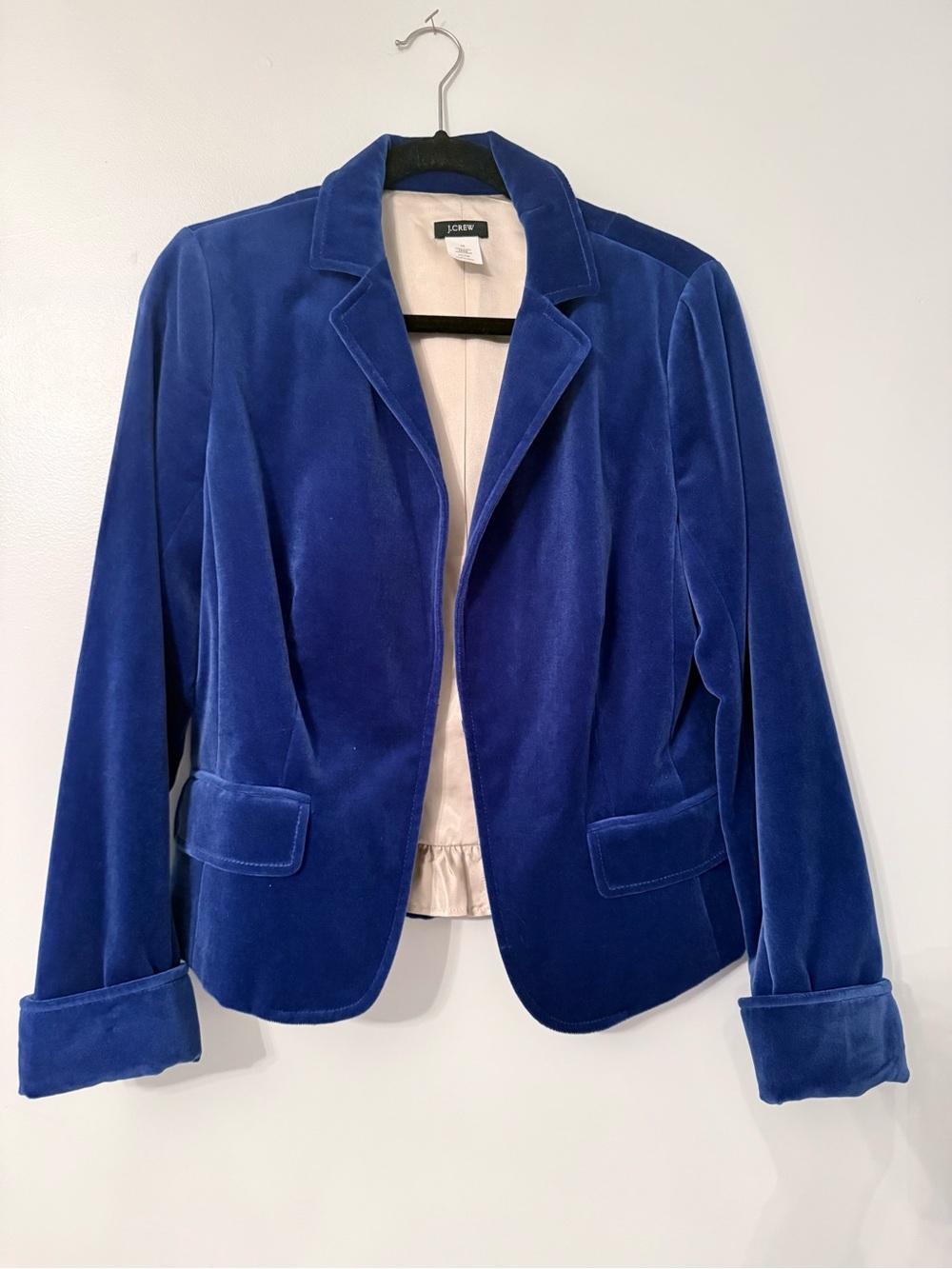 J. Crew Velvet Blazer in Deep Blue